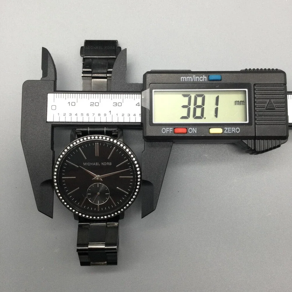 Michael Kors Jaryn Womens Watch 38mm Black Dial Crystals MK-3546 New Battery 6" - Picture 13 of 15